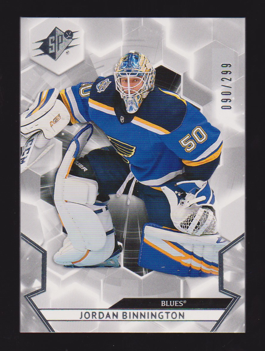 2020-21 SPx #50 Jordan Binnington 90/299 (image for) 2020-21 SPx #50 Jordan Binnington 90/299